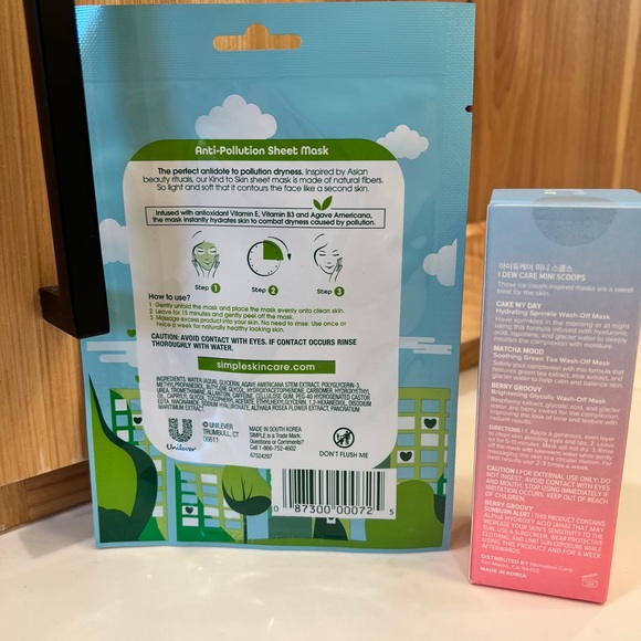 Mini scoops + Simple Anti-Pollution Sheet Mask - Green - Picture 2 of 2